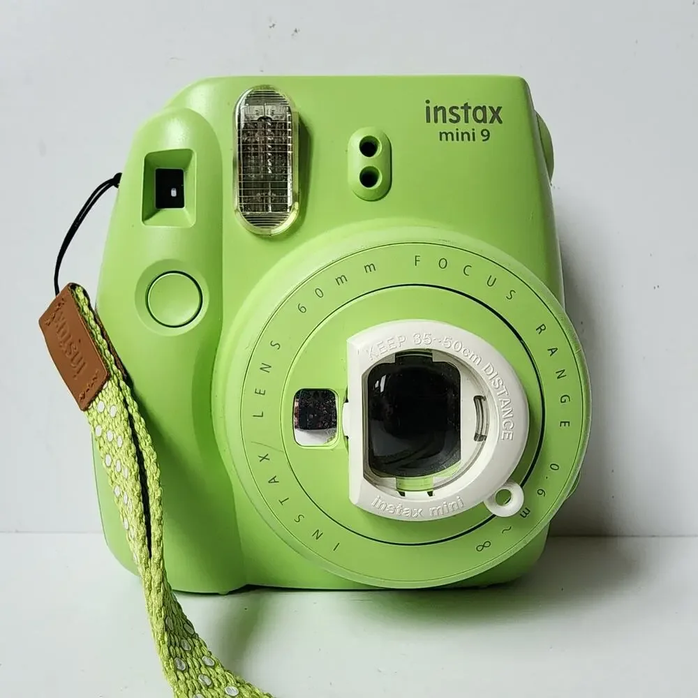 Fujifilm Instax Mini 9 Green Instant Film Camera With Strap Mechanically Tested